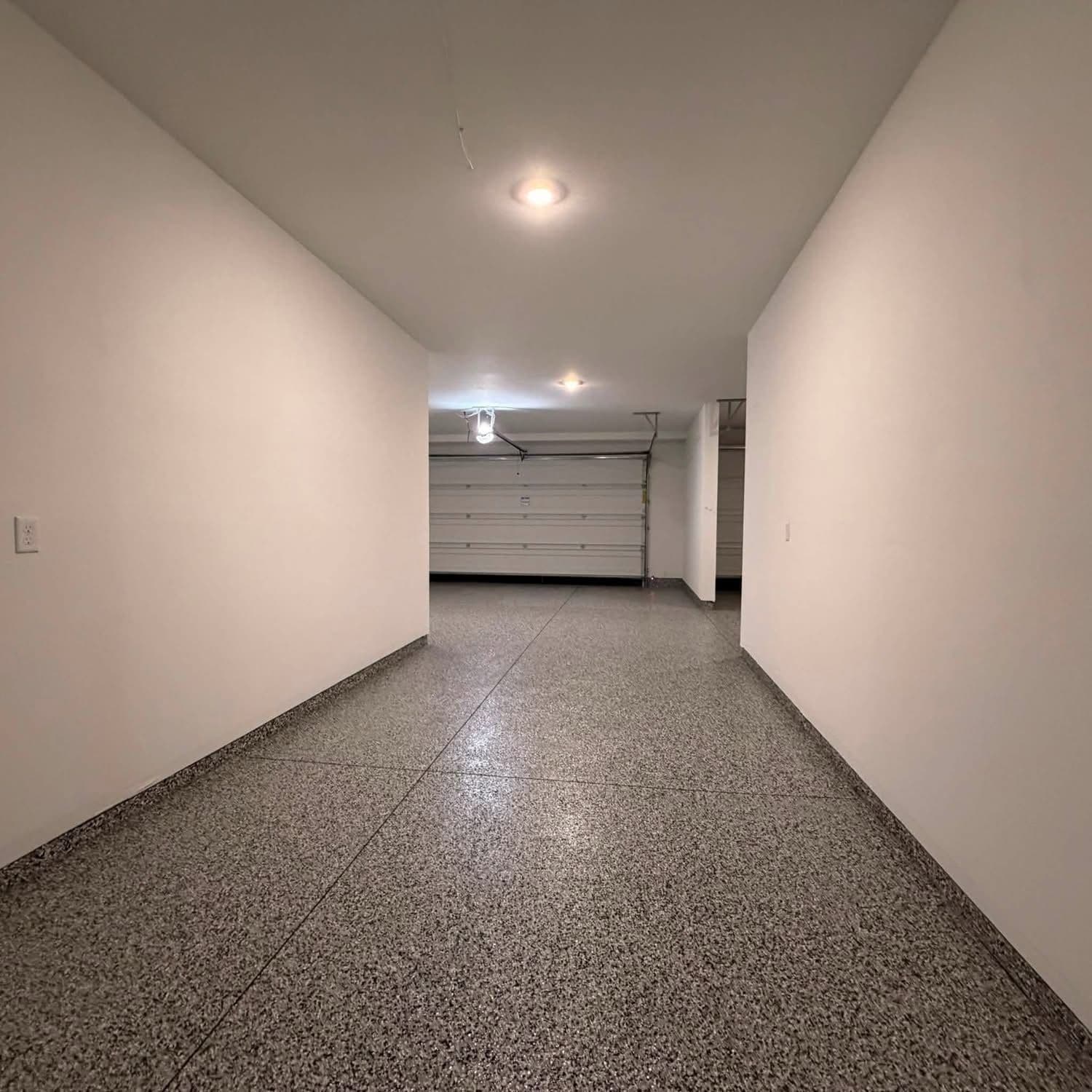 Full Garage Refinish with Flake Epoxy Floors image